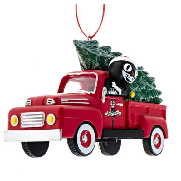 Kit-Cat Klock driving a red truck LIGHT UP Christmas Ornament - Picture 5 of 9